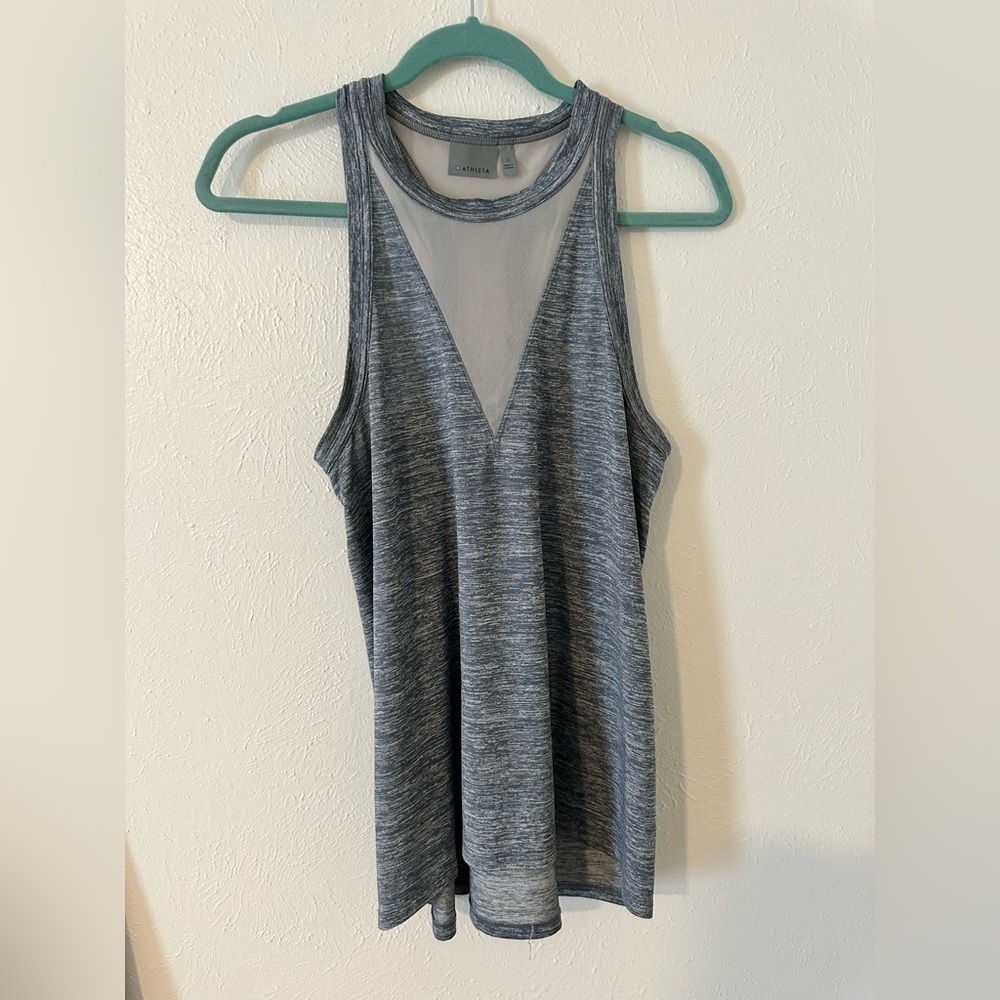 Athleta grey and mesh racerback tank top - Picture 3 of 8